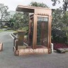 山西晉中鋼結構崗亭 不銹鋼崗亭 金屬雕花版崗亭 治安崗亭